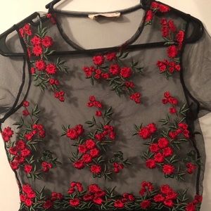Mesh rose shirt